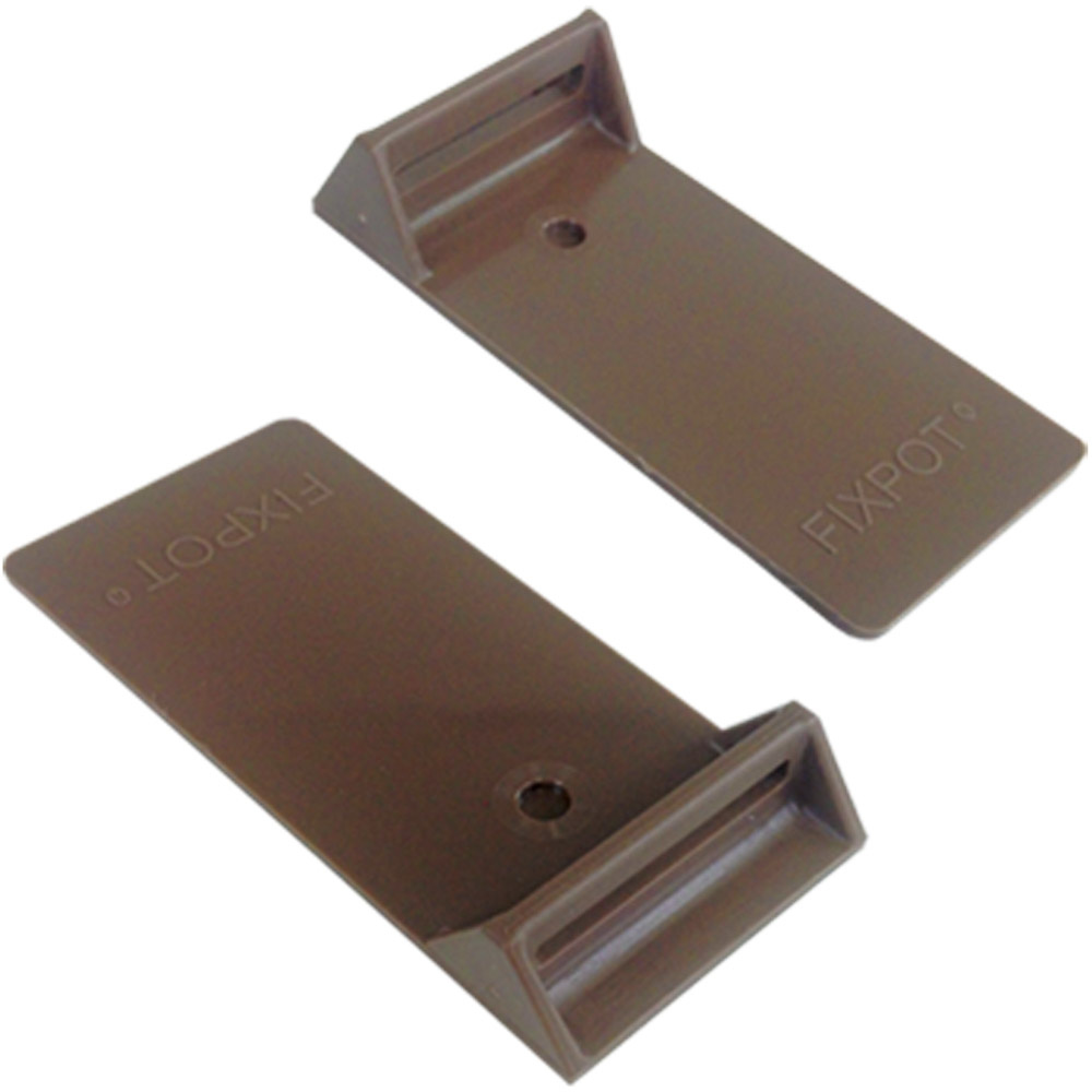 Držáky a háky na truhlíky - Adaptér k držáku truhlíků FIXPOT 2ks čokoláda