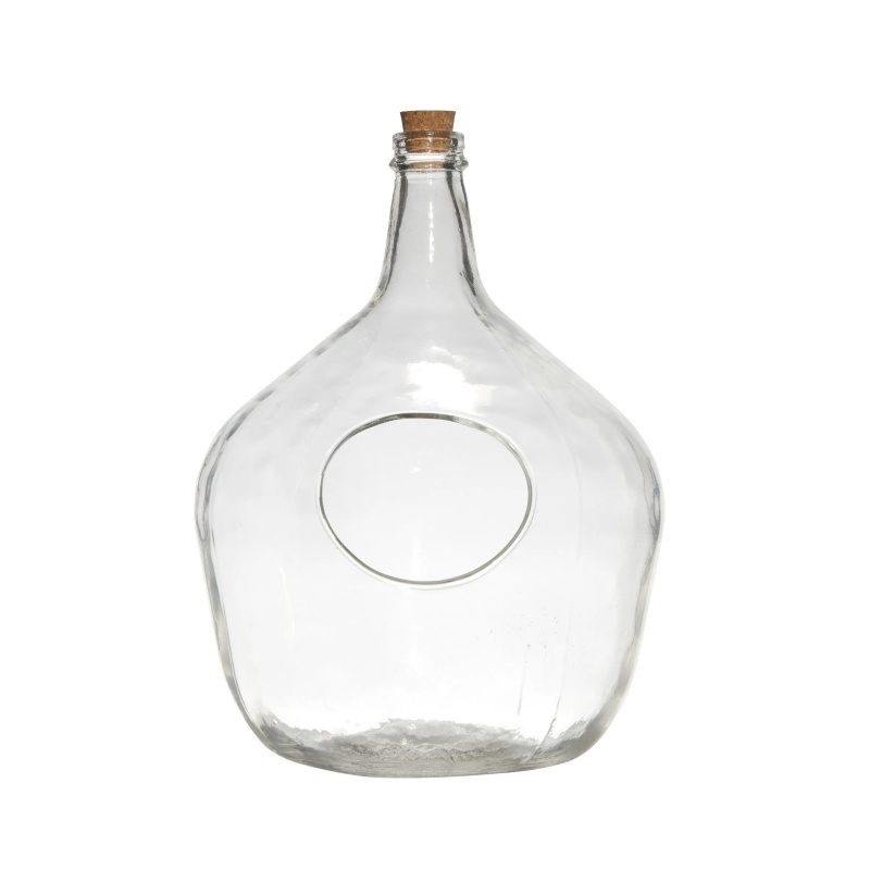 Skleněné vázy - Aerarium/lahev DANIEL skleněné s korkovou zátkou 43x31cm