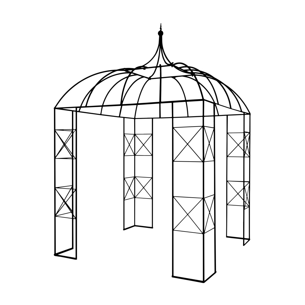 Altány - Altán kovový čtvercový se špicí ANKARA 4 nohy kovový 325cm
