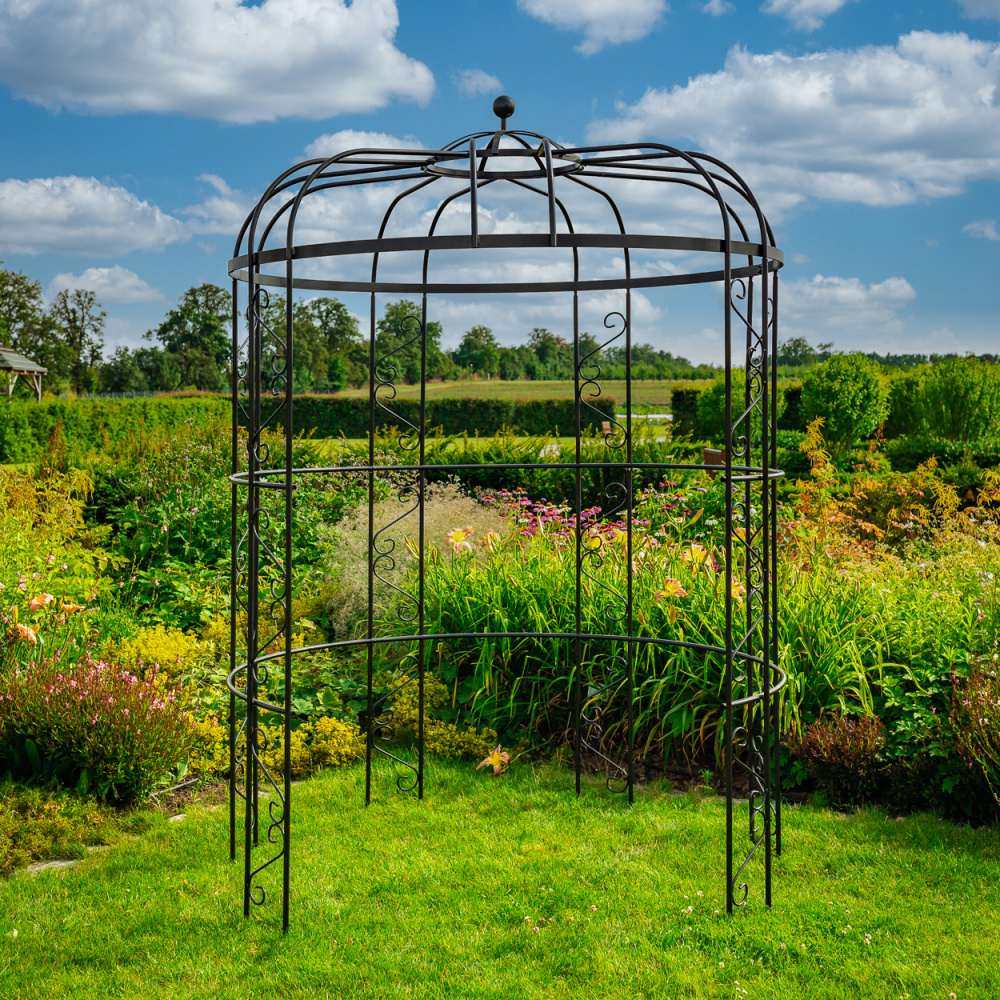 Altán kruhový SKELLEFTE 6 nohou kovový 270cm-0