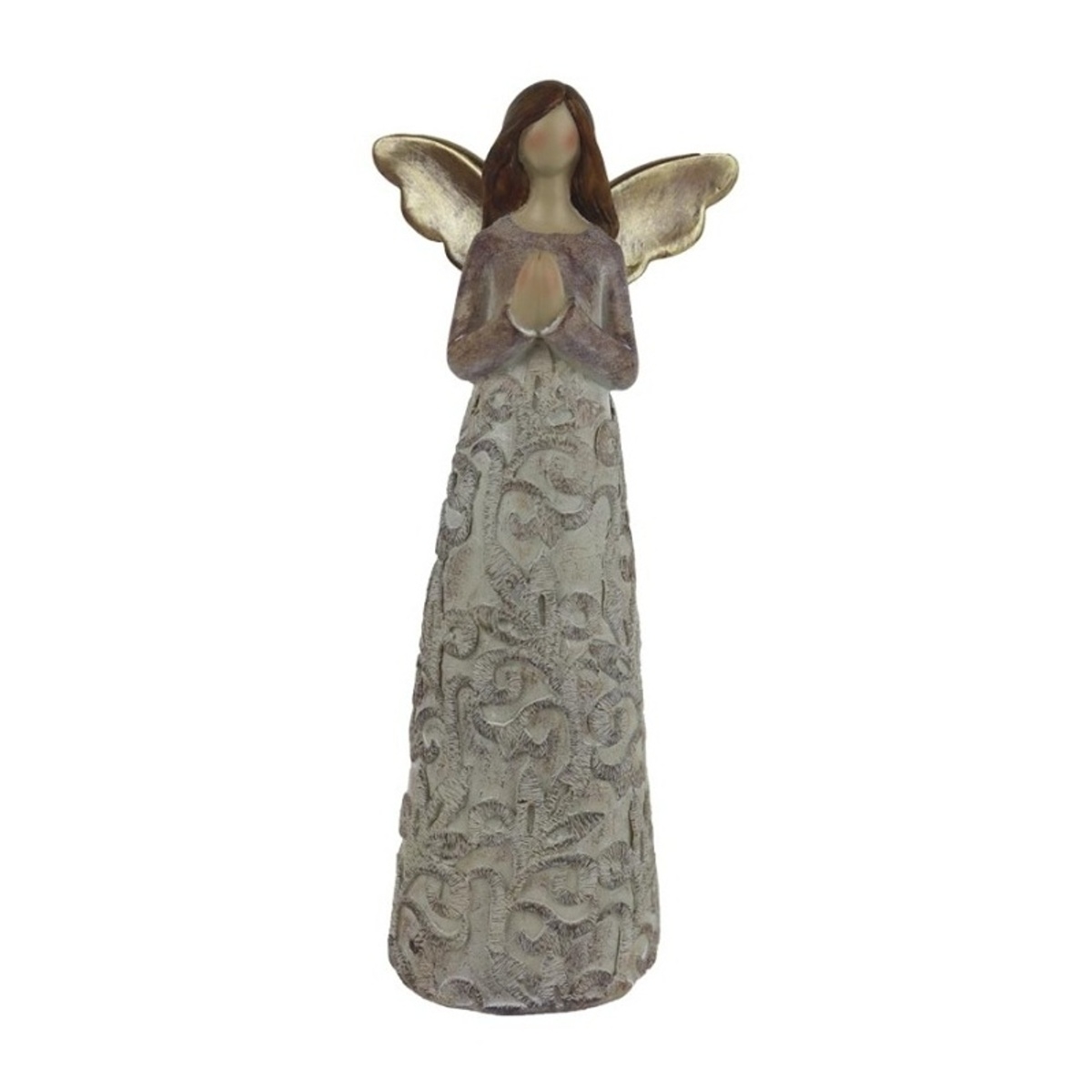 Vánoční figurky - Anděl s ornamenty polyresinový 22,5cm