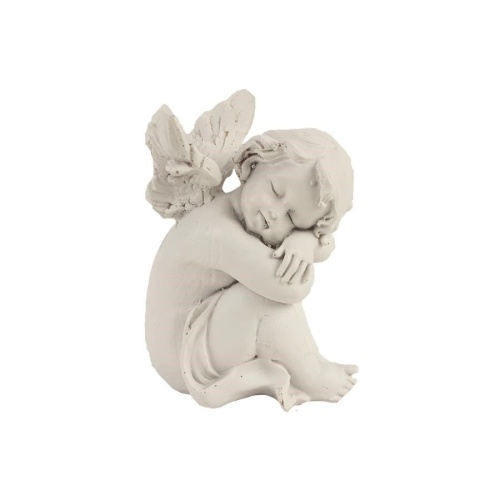 Dekorační figurky postav - Anděl sedící polyresinový 14,5cm