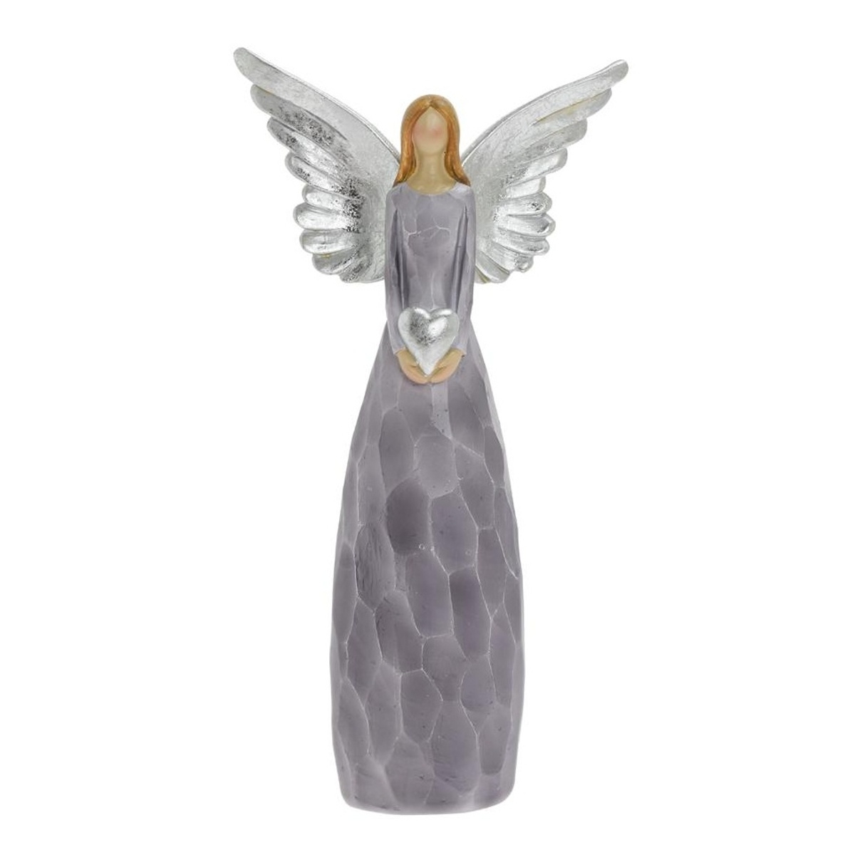 Vánoční figurky - Anděl stojící polyresinový se srdcem 30cm