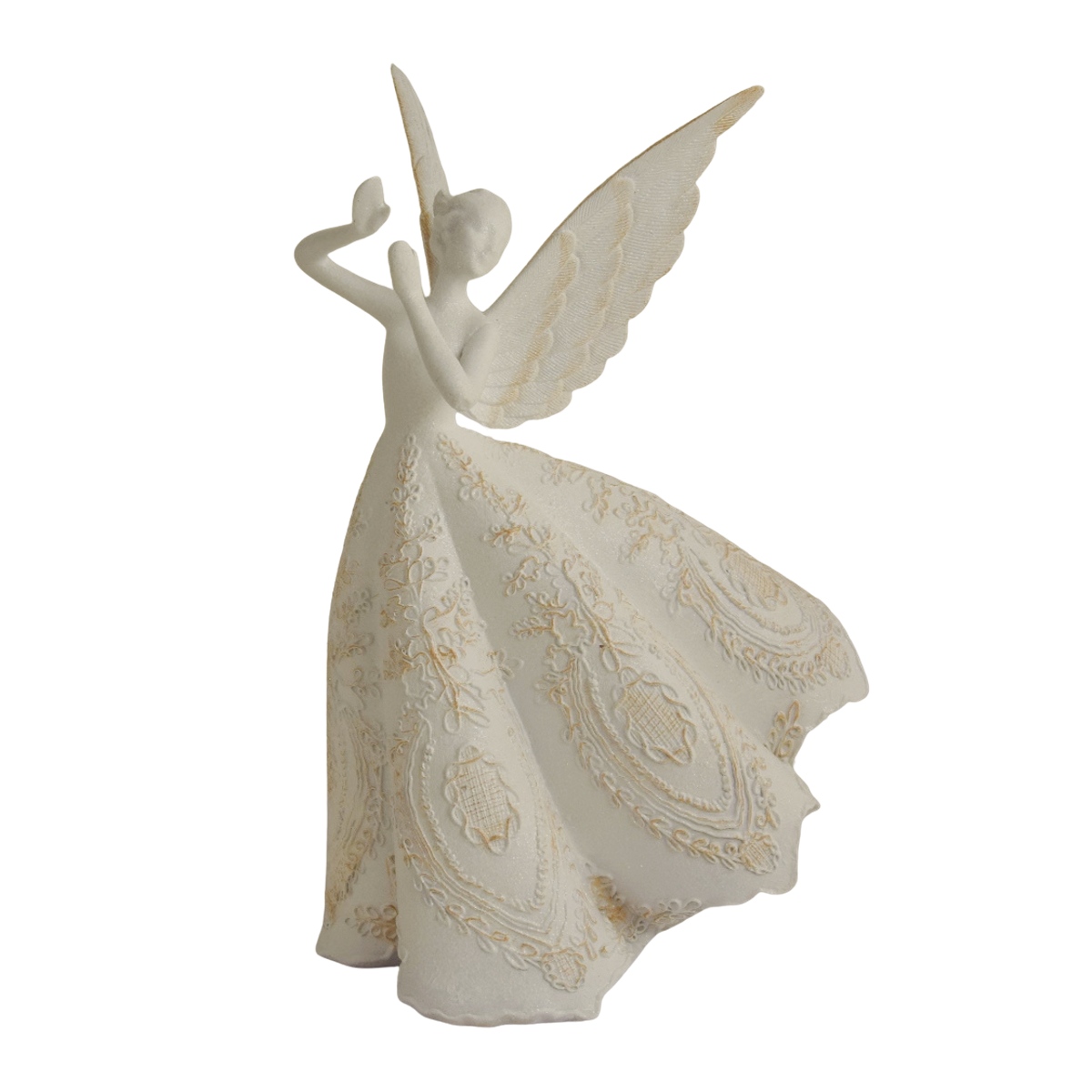 Dekorační figurky postav - Anděl stojící s ornament z polystone 37cm