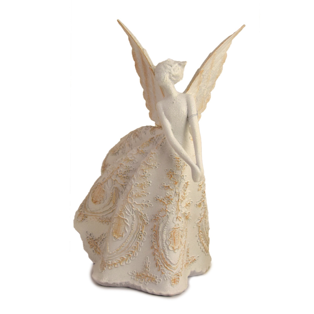 Dekorační figurky postav - Anděl stojící s ornament z polystone 38cm