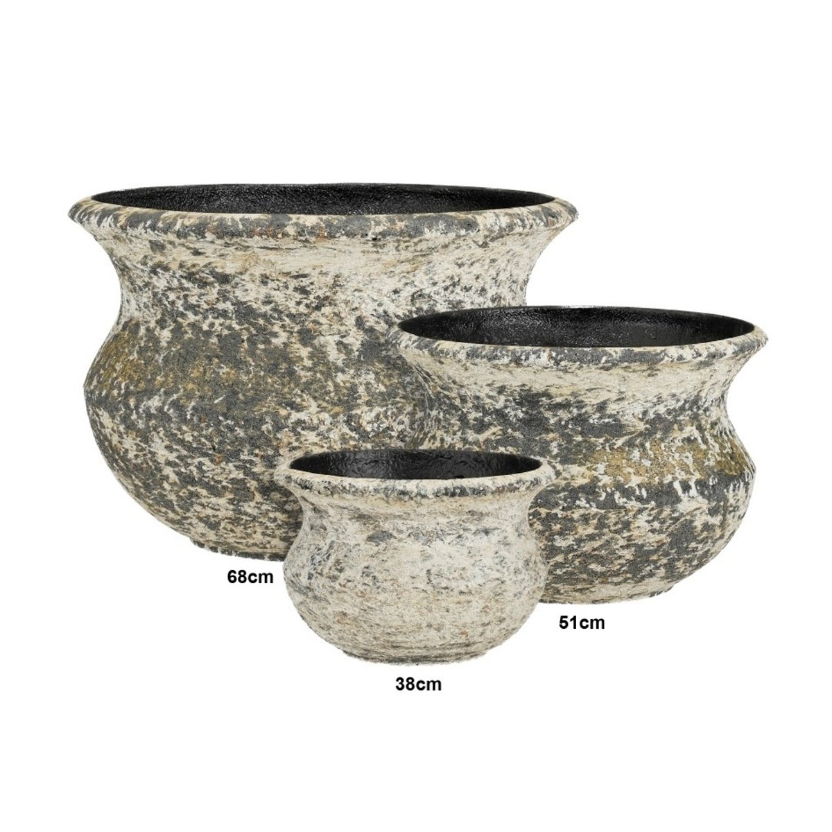 Kompozitní květináče - Antický květináč STILO s patinou fibrestone 51cm