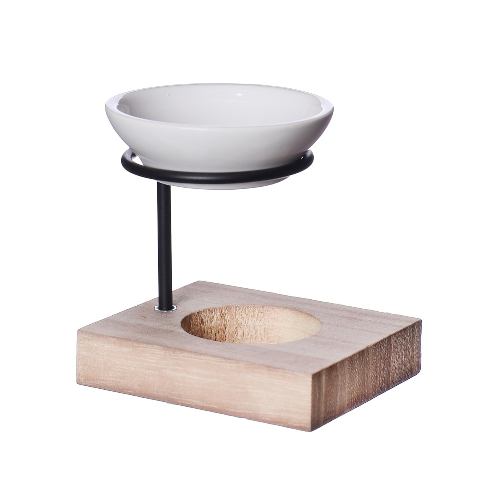 Aromalampy a vonné vosky - Aromalampa ETNA keramická na dřevěném podstavci 9,5cm