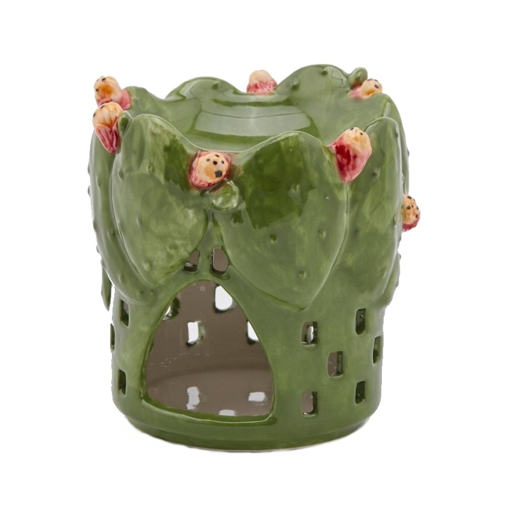 Aromalampy a vonné vosky - Aromalampa keramická OPUNCIE oranžovo-zelená 13,5cm