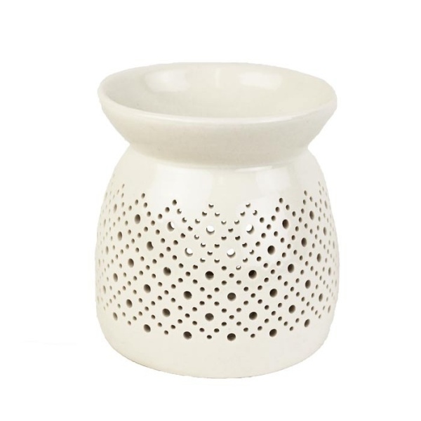Aromalampy a vonné vosky - Aromalampa porcelán bílá 10cm