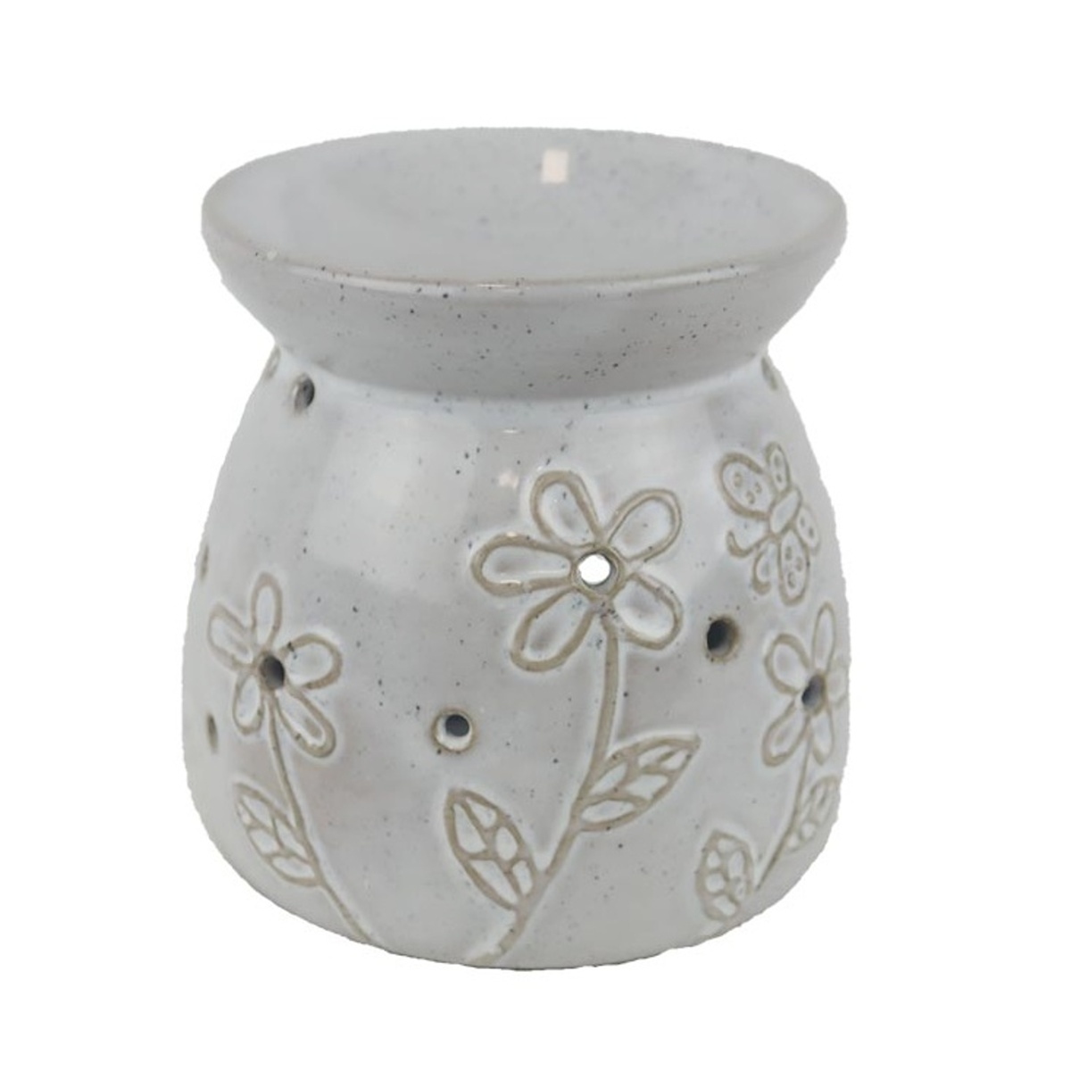 Aromalampy a vonné vosky - Aromalampa porcelánová s květy 10cm