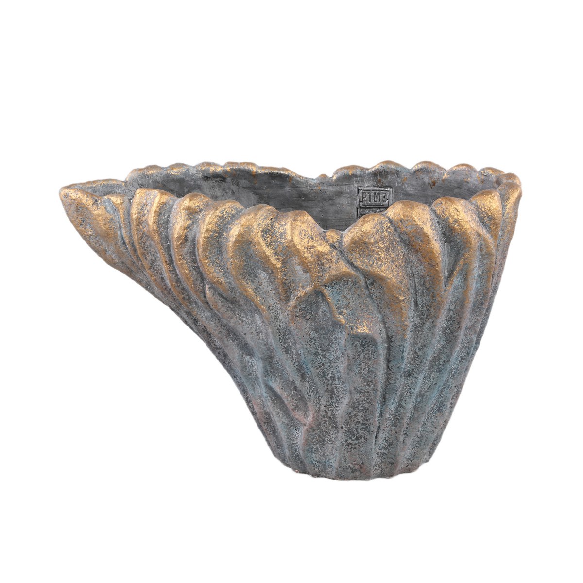 Design pro Váš domov - Atypická cementová váza VAKAS L zvlněná 25x39cm