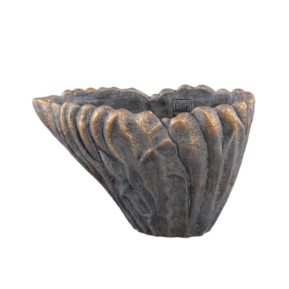 Design pro Váš domov - Atypická cementová váza VAKAS M zvlněná 22x35cm