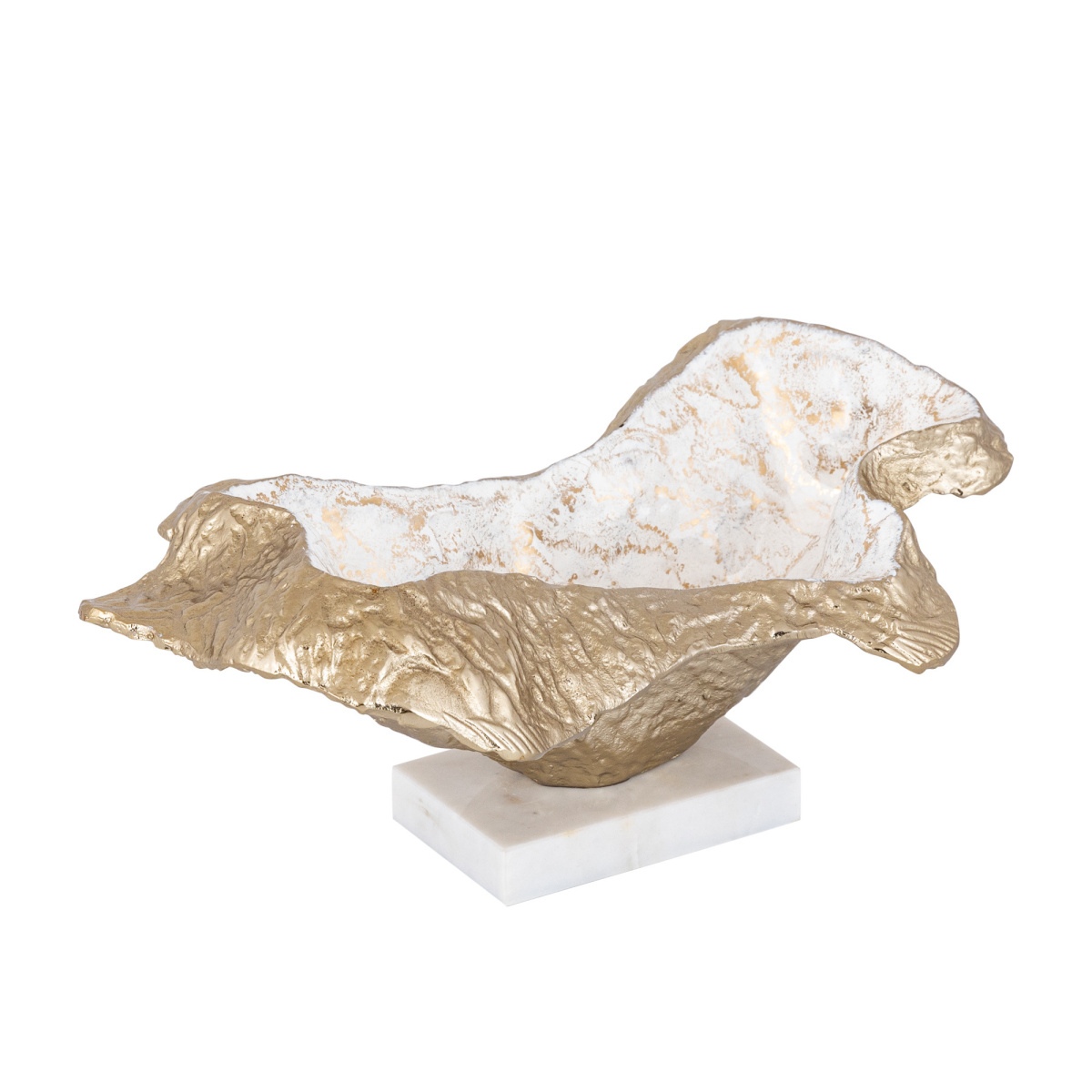 Kovové dekorace - Atypická hliníková miska JELINA na podstavci 16,5x43cm