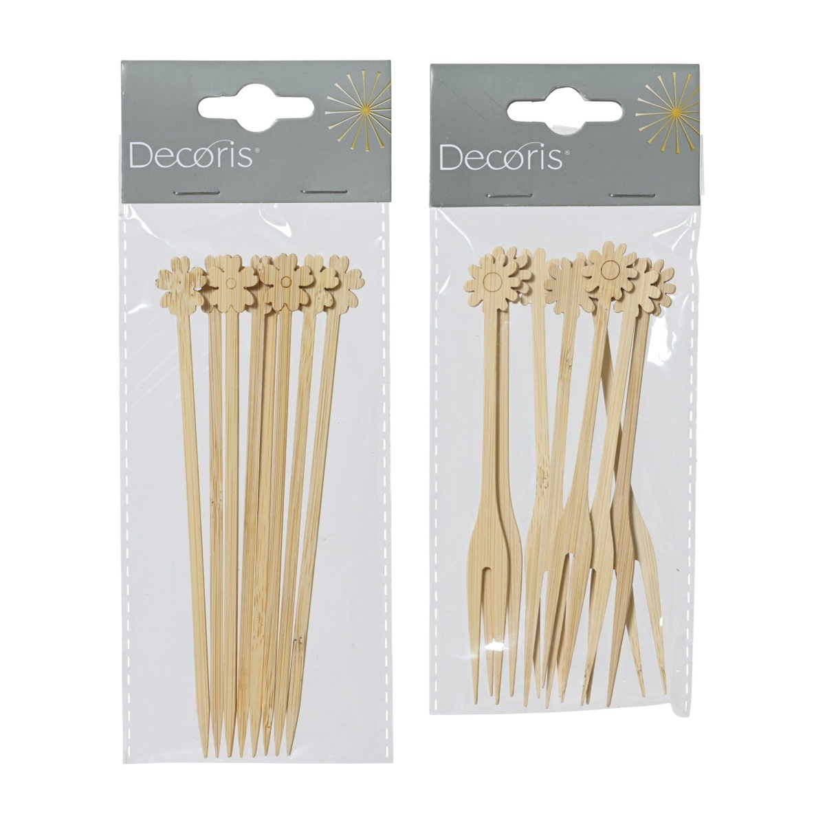 Párty nádobí - Bambusové napichovátko na jednohubky mix 8ks