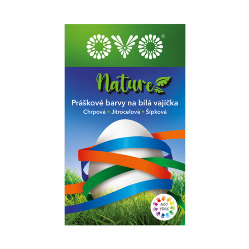 Barvy na vajíčka - Barva na vajíčka OVO Nature prášková modrá,zelená a oranžová