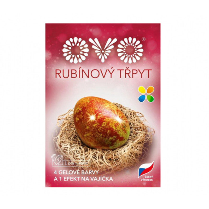 Barvy na vajíčka - Barva na vajíčka OVO rubínový třpyt 4 barvy