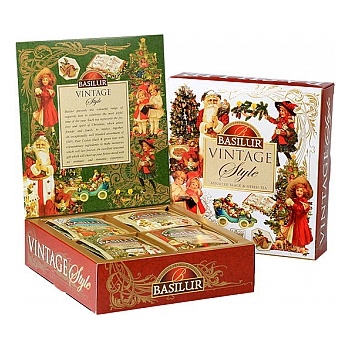 Nápoje - Basilur dárková kolekce porcovaných černých a zelených čajů Vintage 40ks