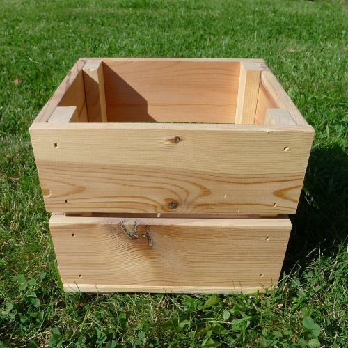 Přepravky a boxy - Bedna čtverec přírodní dřevo 31cm