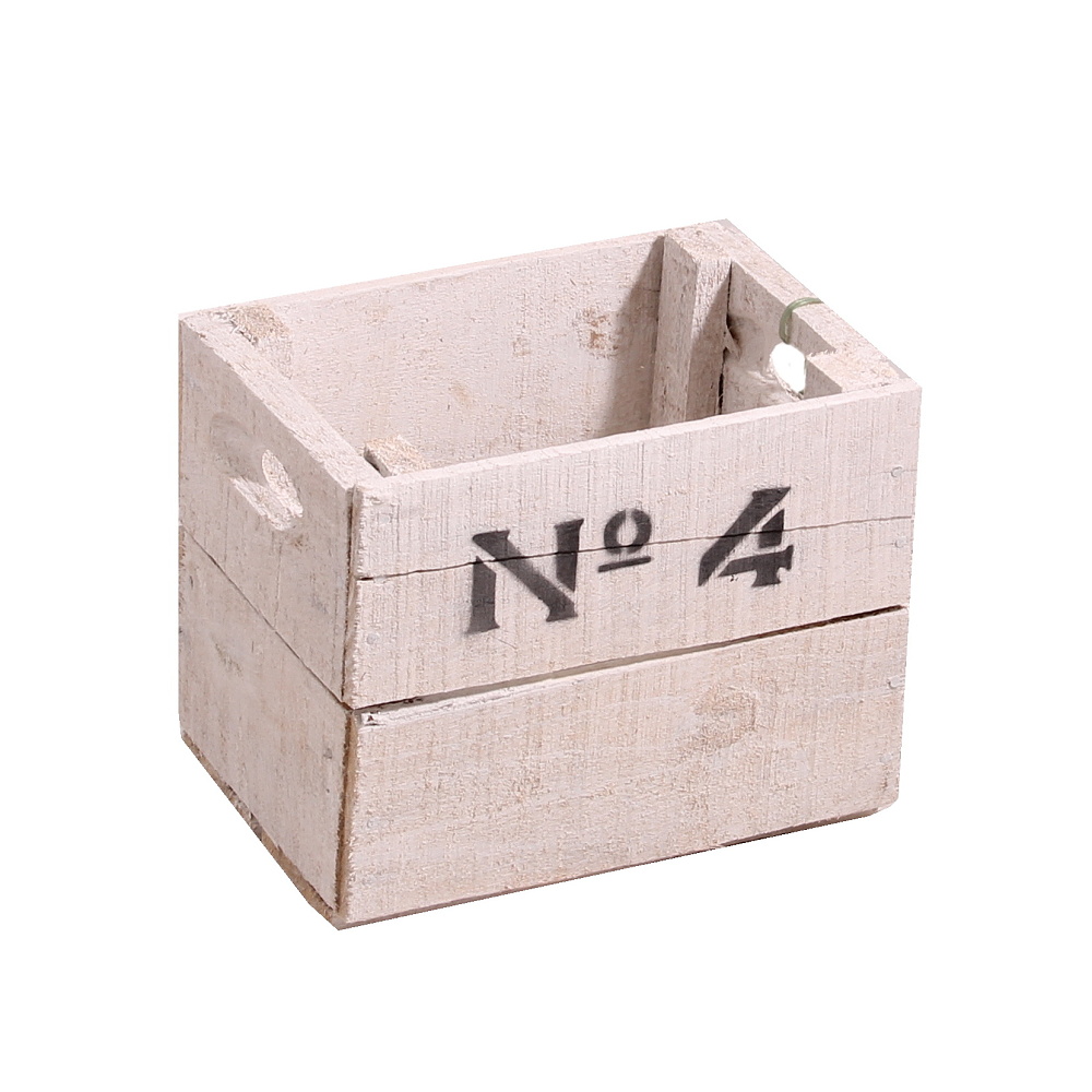 Přepravky a boxy - Bedna dřevěná bílá No.4 22cm