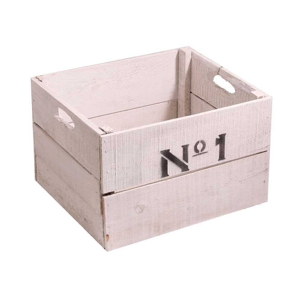 Přepravky a boxy - Bedna dřevěná No.1 bílá  35x30cm