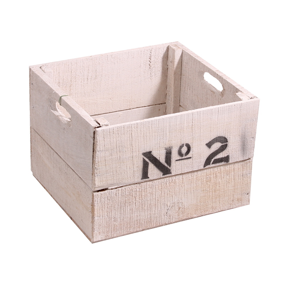Přepravky a boxy - Bedna dřevěná No.2 bílá  35x30cm