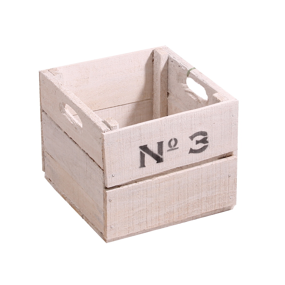 Přepravky a boxy - Bedna dřevěná No.3 bílá  25x22cm