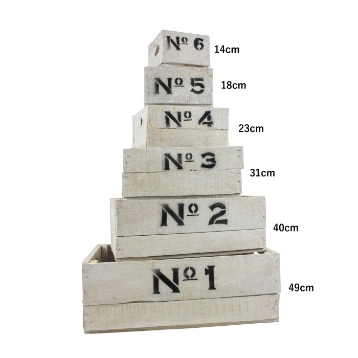 Přepravky a boxy - Bedna dřevěná No.6 bílá 14cm