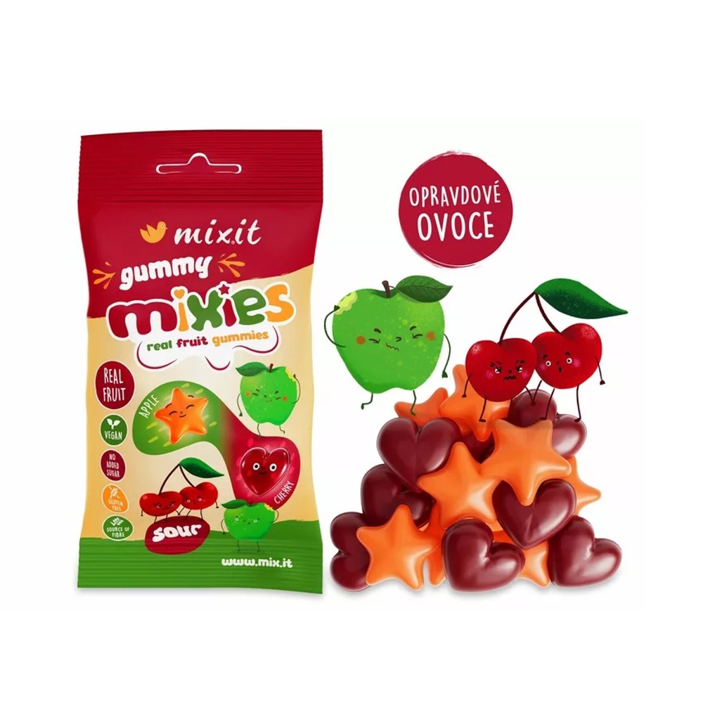 Mixit - Bonbony MIXIES ovocné želé jablko & třešeň 35g