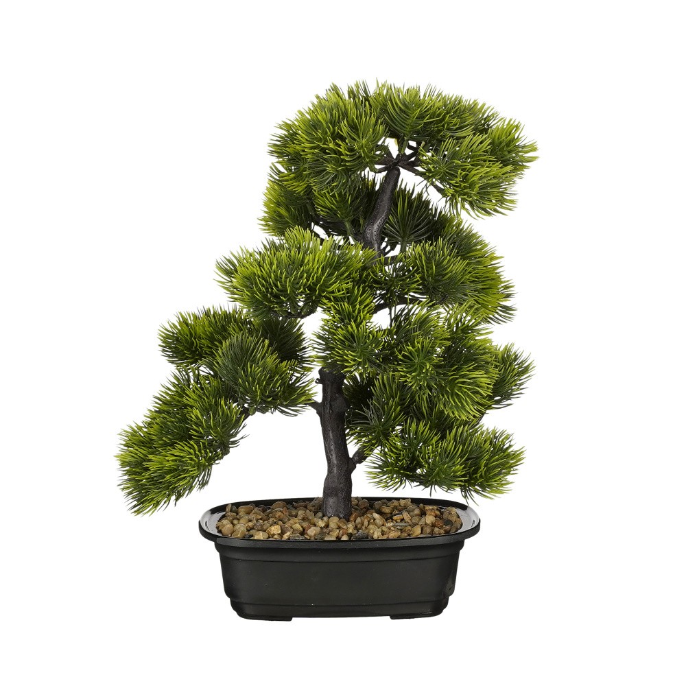 Umělé květiny v obalu - Bonsaj hrnková umělá zelená 33cm