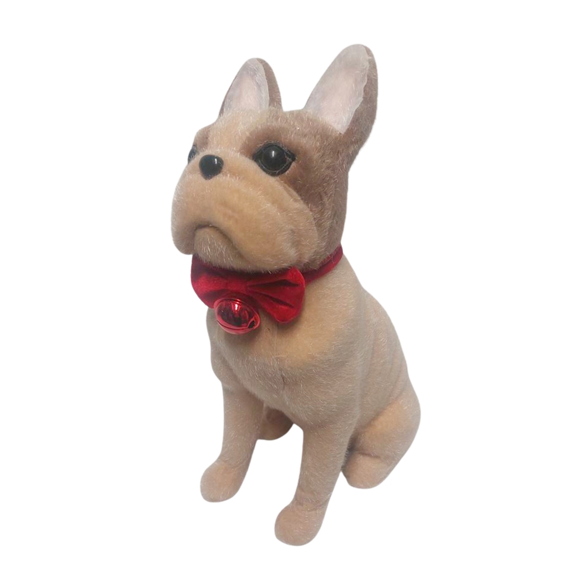 Figurky zvířátek - Buldog sedící plyšový s rolničkou 35cm