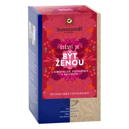 Nápoje - Být ženou ŠTĚSTÍ JE - bylinný čaj BIO 30,6g Sonnentor