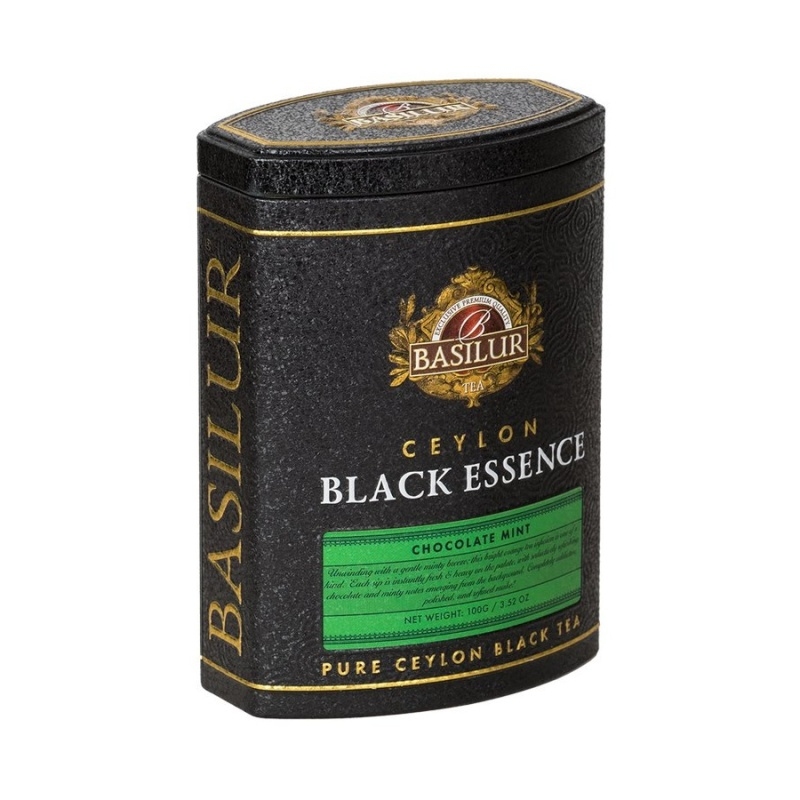 Nápoje - Čaj BASILUR Black Essence Chocolate Mint dóza 100g
