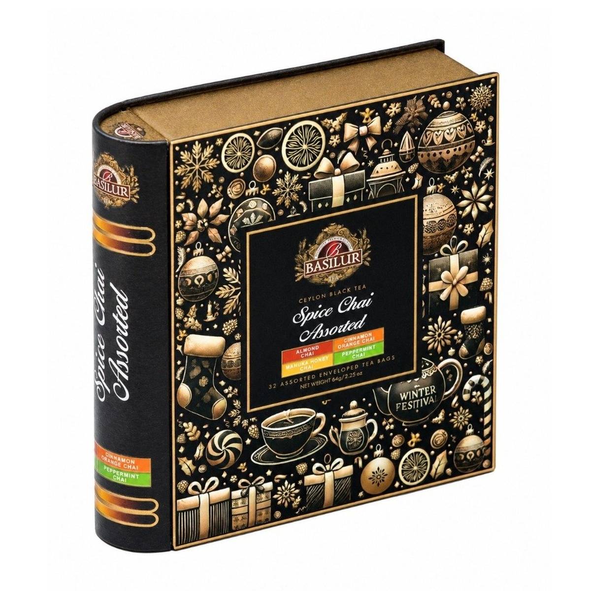 Nápoje - Čaj BASILUR Book Spice Chai Assorted v dóze 32x2g