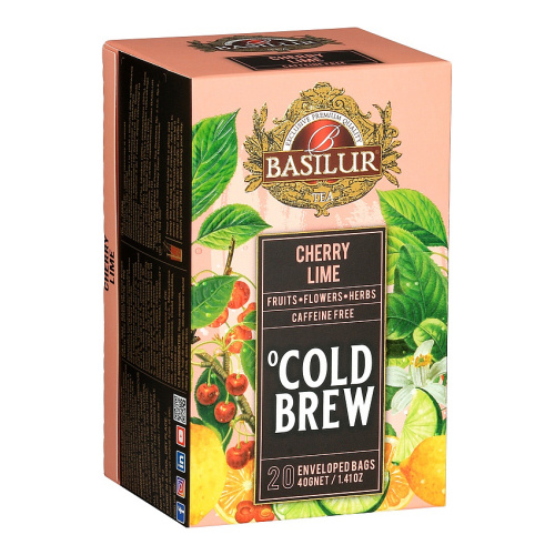 Nápoje - Čaj Basilur Cold Brew Cherry Lime 20x2g