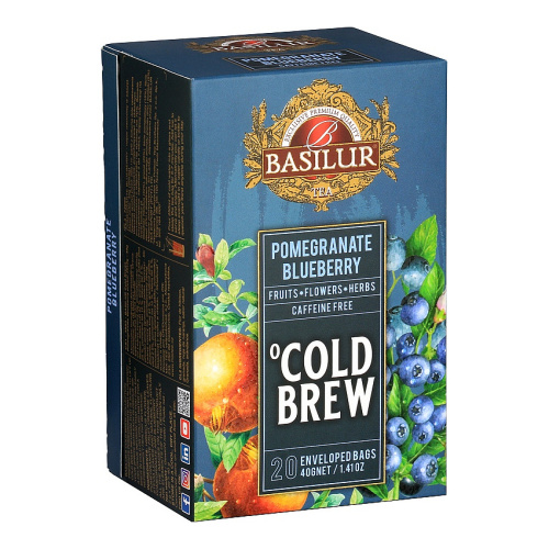 Nápoje - Čaj Basilur Cold Brew Pomegranate Blueberry 20x2g