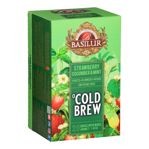 Nápoje - Čaj Basilur Cold Brew Strawb.Cucumber & Mint 20x2g
