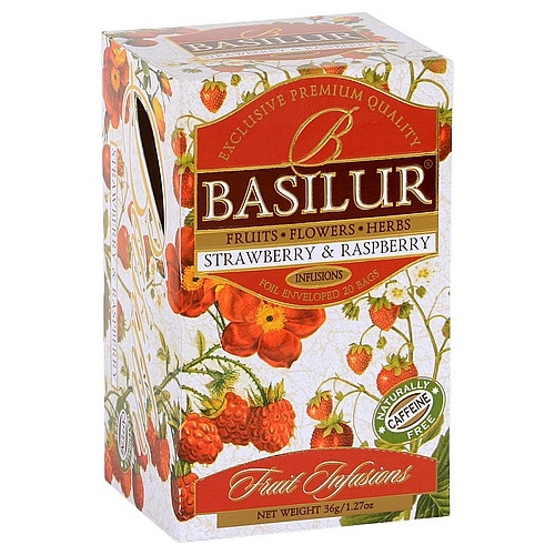 Nápoje - Čaj Basilur Fruit Indian Strawberry & Raspberry 20x1,8g