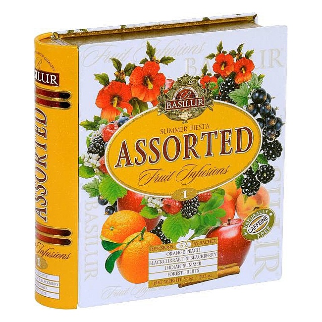 Nápoje - Čaj Basilur Fruit Infusion Book Summer Fiesta plech 32x1,8g