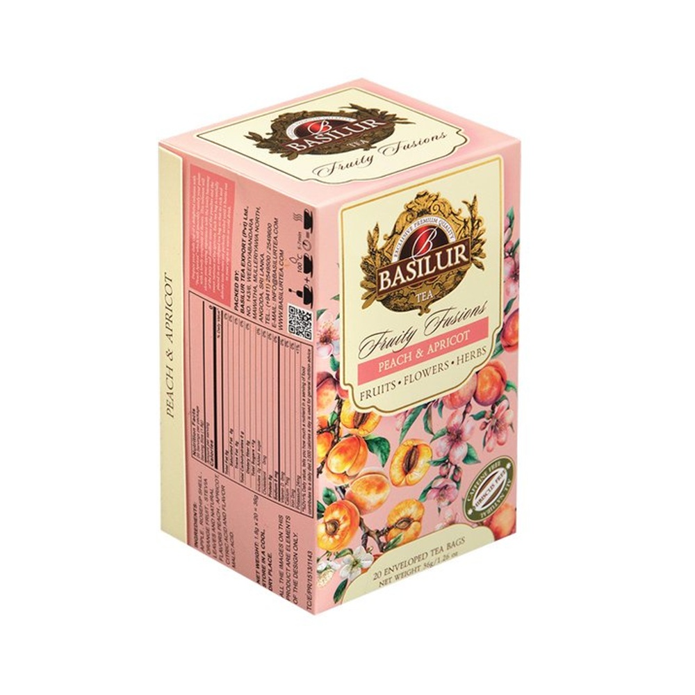 Nápoje - Čaj Basilur Fruity Fussions Peach & Apricot bez ibišku 20x1,8g