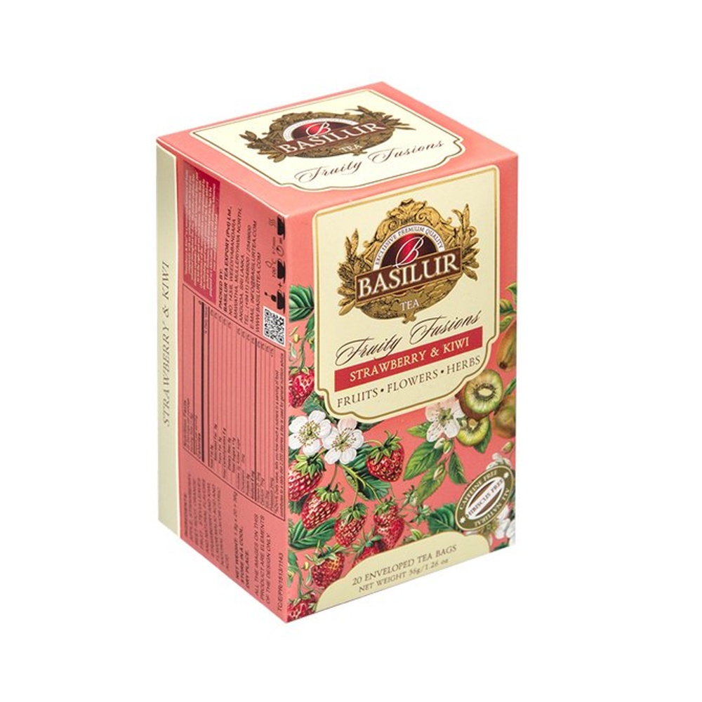 Nápoje - Čaj Basilur Fruity Fussions Strawberry & Kiwi bez ibišku 20x1,8g