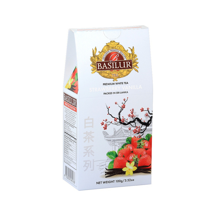 Nápoje - Čaj BasilurWhite Tea Strawberry Vanilla 100g