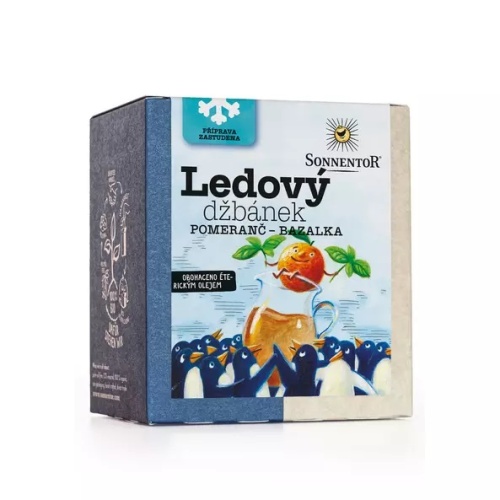 Nápoje - Čaj bylinný pomeranč+bazalka LEDOVÝ DŽBÁNEK pyramidy 16x2,5g Sonnentor