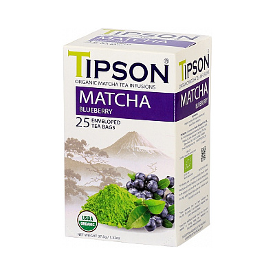 Nápoje - Čaj TIPSON BIO Matcha Blueberry 25x1,5g