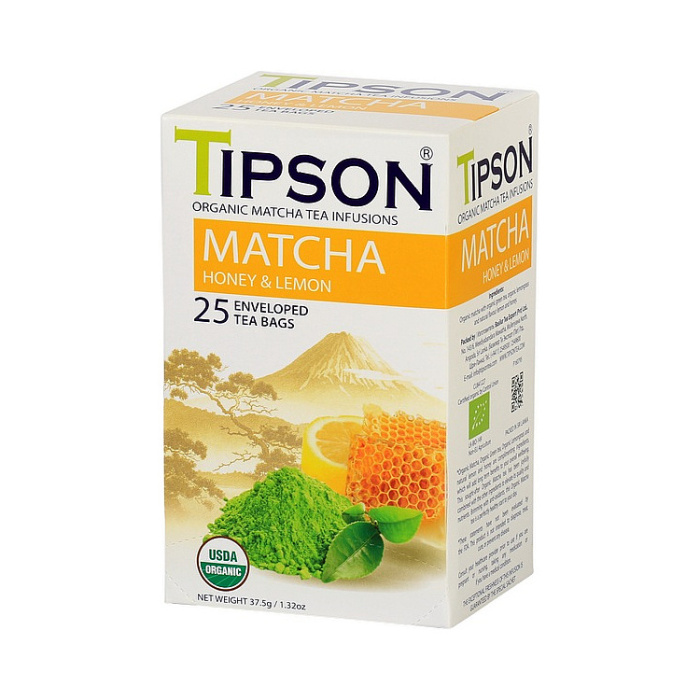 Nápoje - Čaj TIPSON BIO Matcha Honey & Lemon 25x1,5g