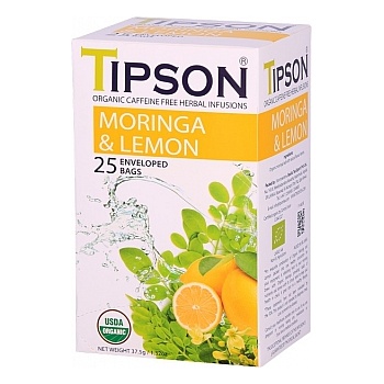 Nápoje - Čaj TIPSON Wellnes Organic Moringa & Lemon 25x1,5g