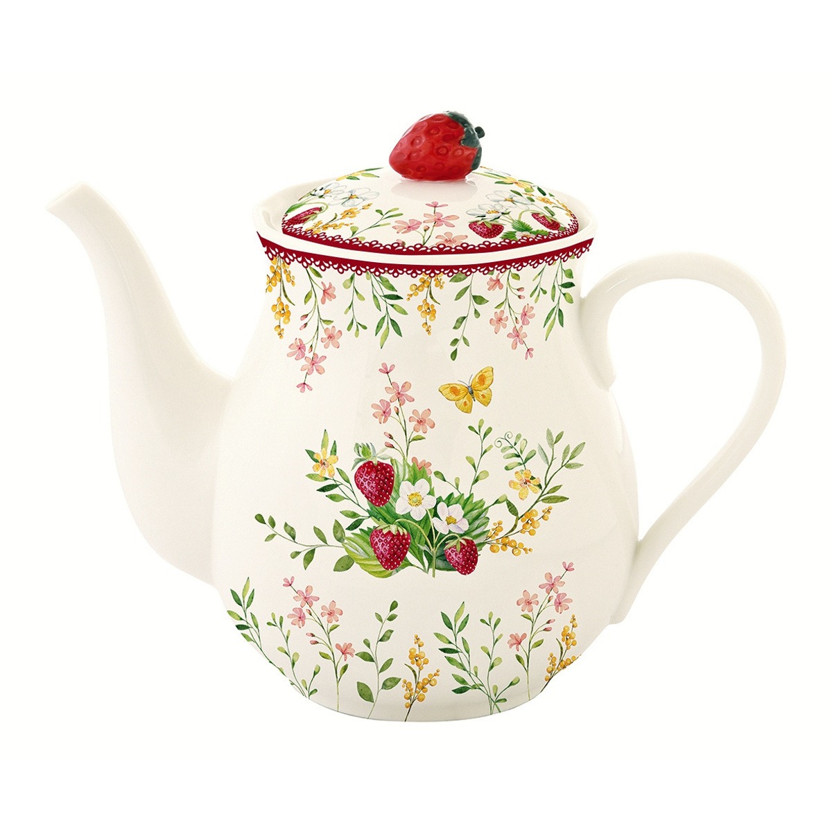 Čajové konvice - Čajová konvice JARDIN DES FRAISES z porcelánu 900ml