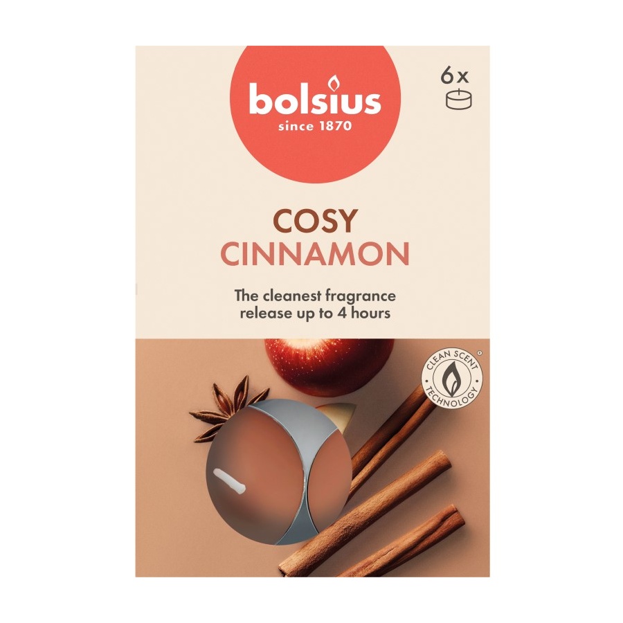 Čajové svíčky - Čajová vonná svíčka BOLSIUS Apple Cinnamon 6ks