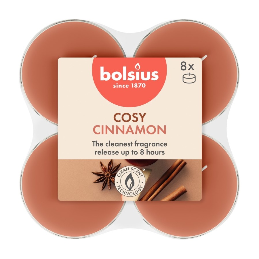 Čajové svíčky - Čajová vonná svíčka Maxi BOLSIUS Apple Cinnamon 8ks