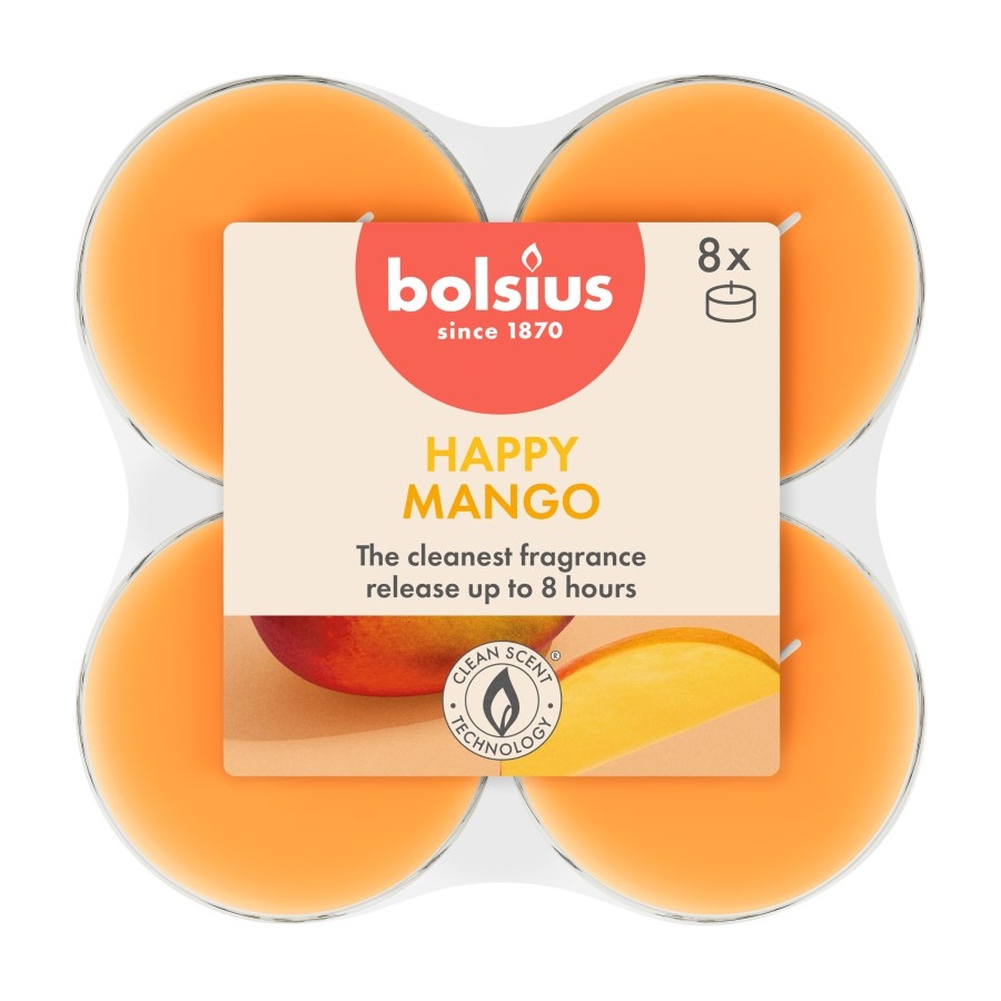 Čajové svíčky - Čajová vonná svíčka Maxi BOLSIUS Mango 8ks