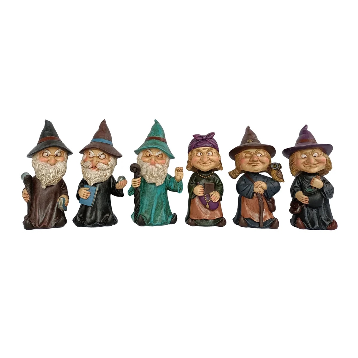 Halloween - Čaroděj/čarodějnice z polystone mix 15cm